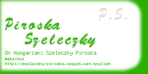 piroska szeleczky business card